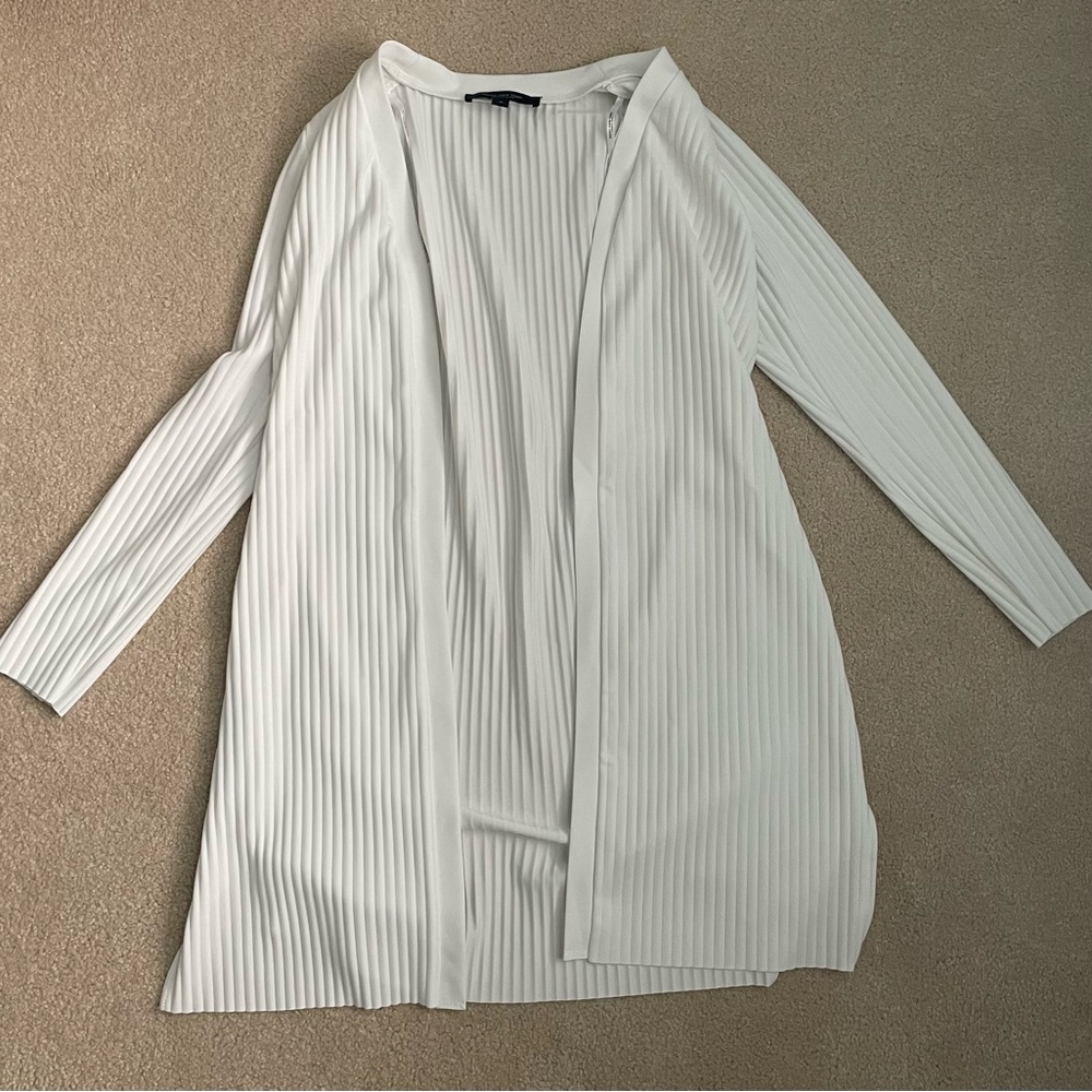 Marc New York Andrew Marc White Ribbed Cardigan
